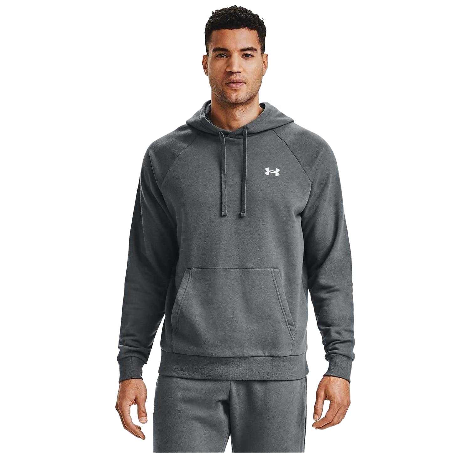 Frost Gray - Side - Under Armour Mens Fleece Hoodie