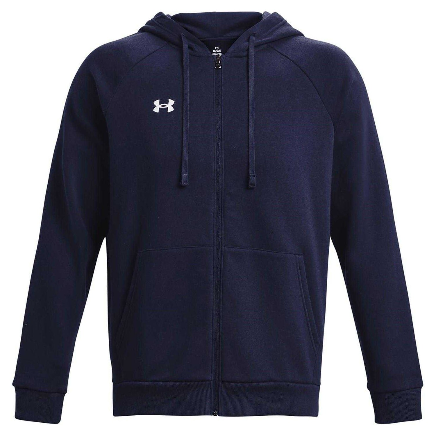 Midnight Navy - Front - Under Armour Mens Rival Fleece Full Zip Hoodie