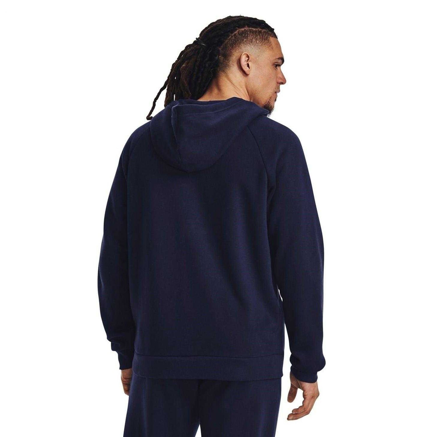 Midnight Navy - Back - Under Armour Mens Rival Fleece Full Zip Hoodie