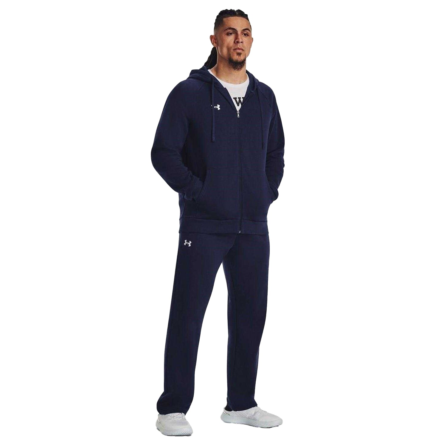 Midnight Navy - Lifestyle - Under Armour Mens Rival Fleece Full Zip Hoodie