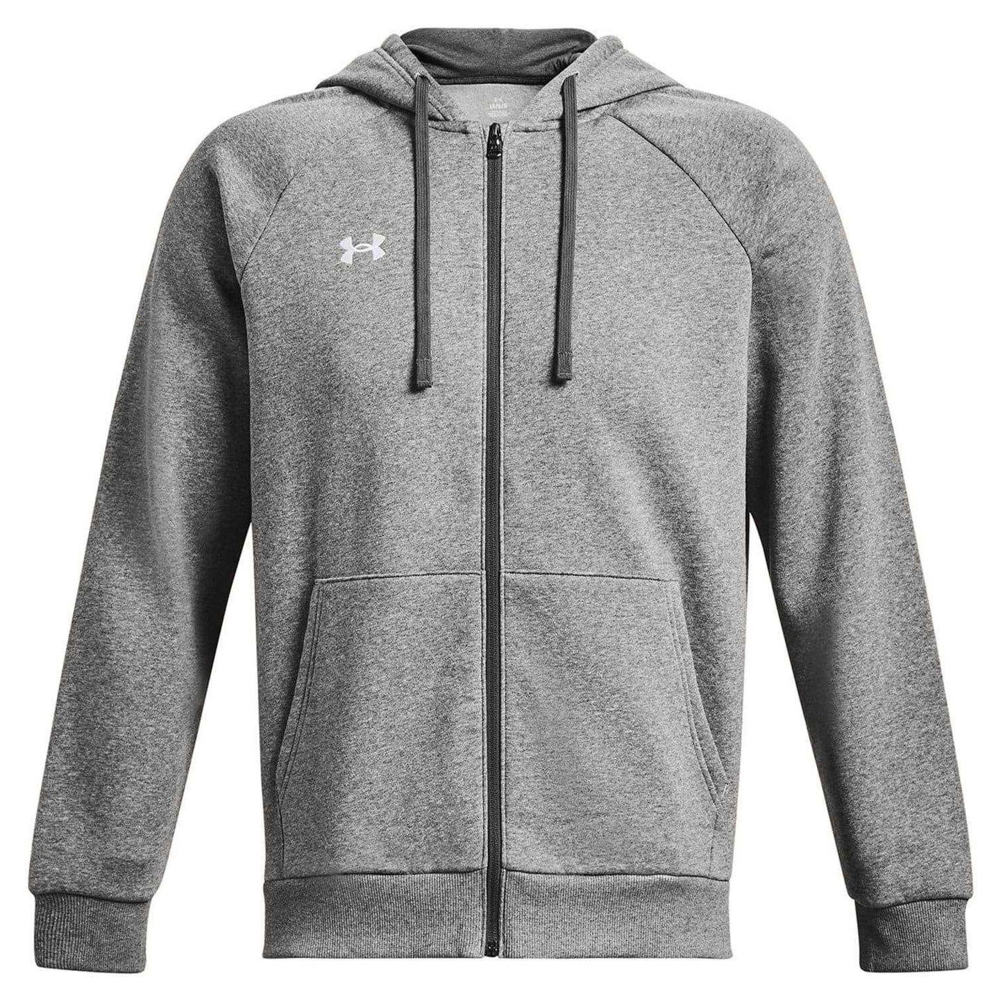 Carbon - Front - Under Armour Mens Rival Fleece Full Zip Hoodie