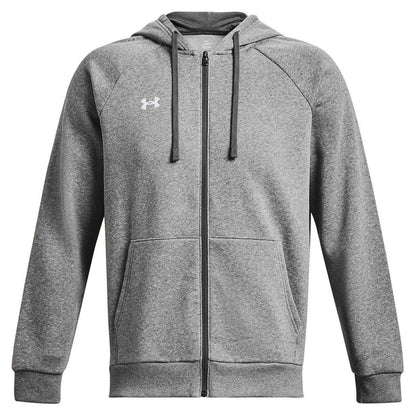 Carbon - Front - Under Armour Mens Rival Fleece Full Zip Hoodie