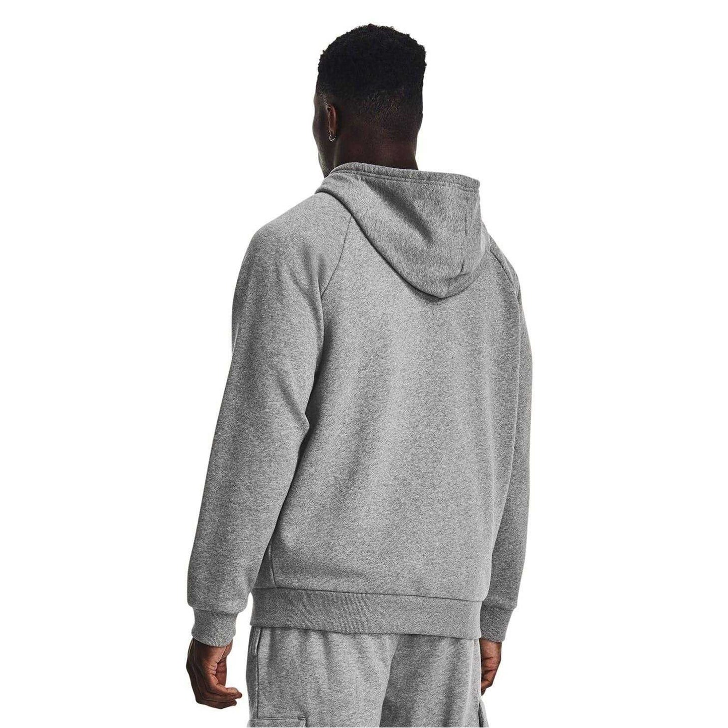 Carbon - Back - Under Armour Mens Rival Fleece Full Zip Hoodie