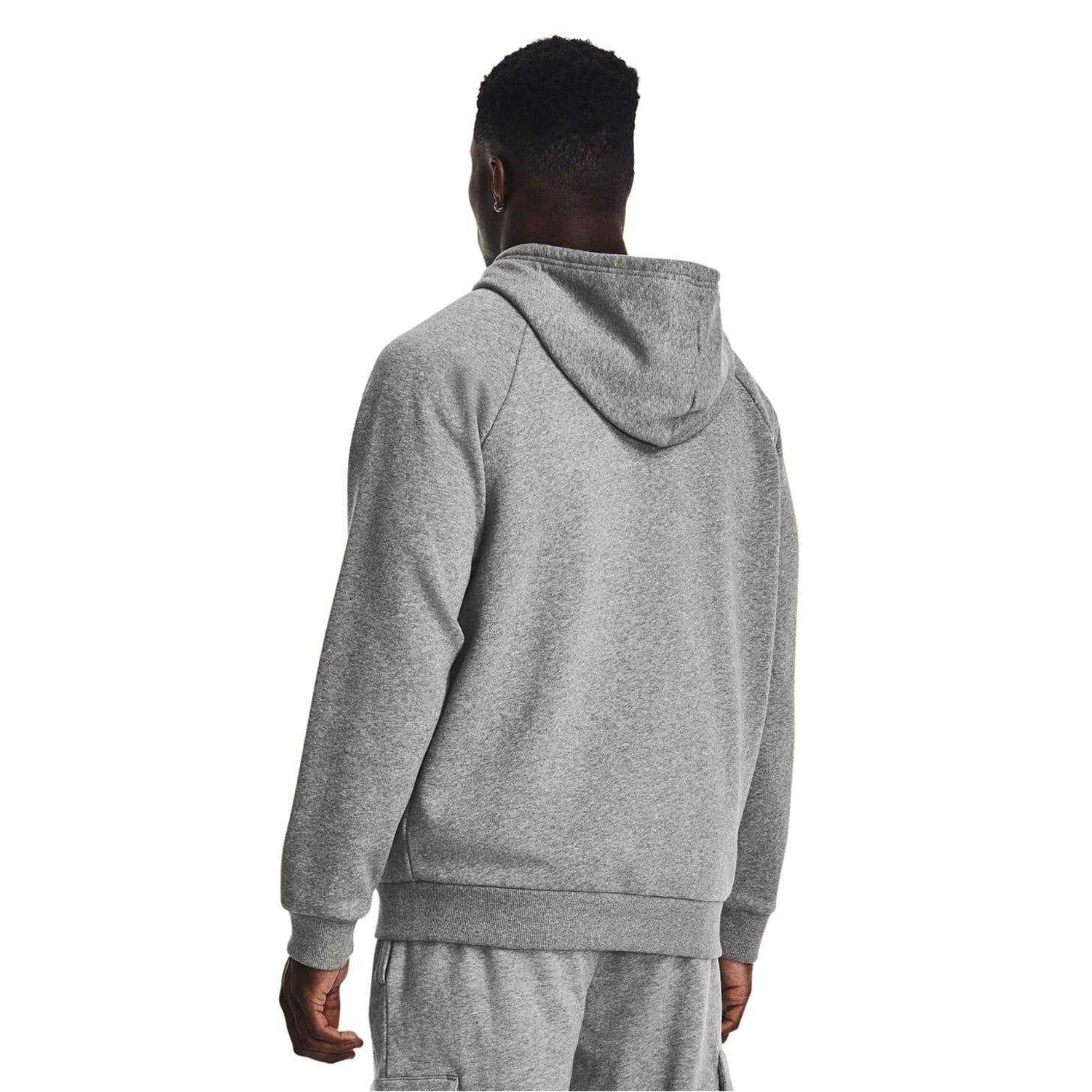 Carbon - Back - Under Armour Mens Rival Fleece Full Zip Hoodie