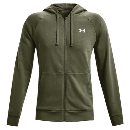 Marine OD Green - Front - Under Armour Mens Rival Fleece Full Zip Hoodie