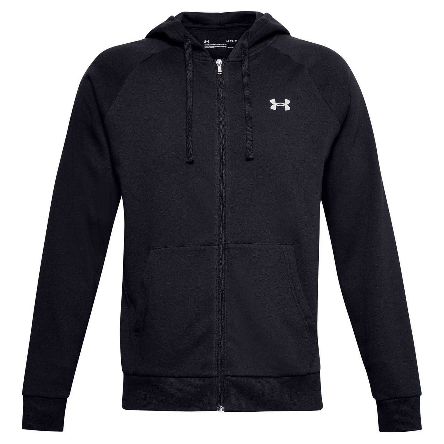 Black - Front - Under Armour Mens Rival Fleece Full Zip Hoodie