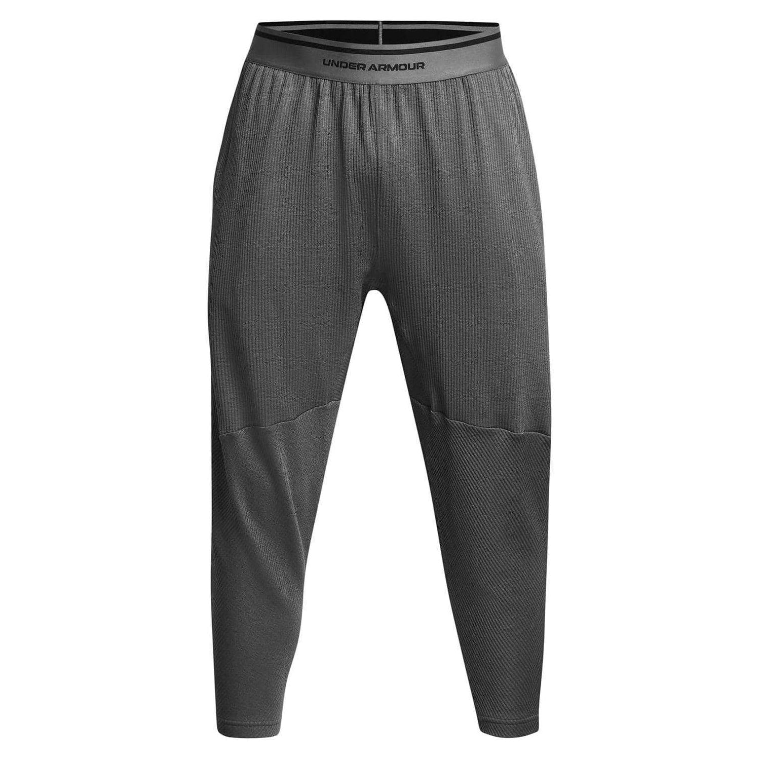 Grey - Front - Under Armour Mens Ribbed Jogging Bottoms
