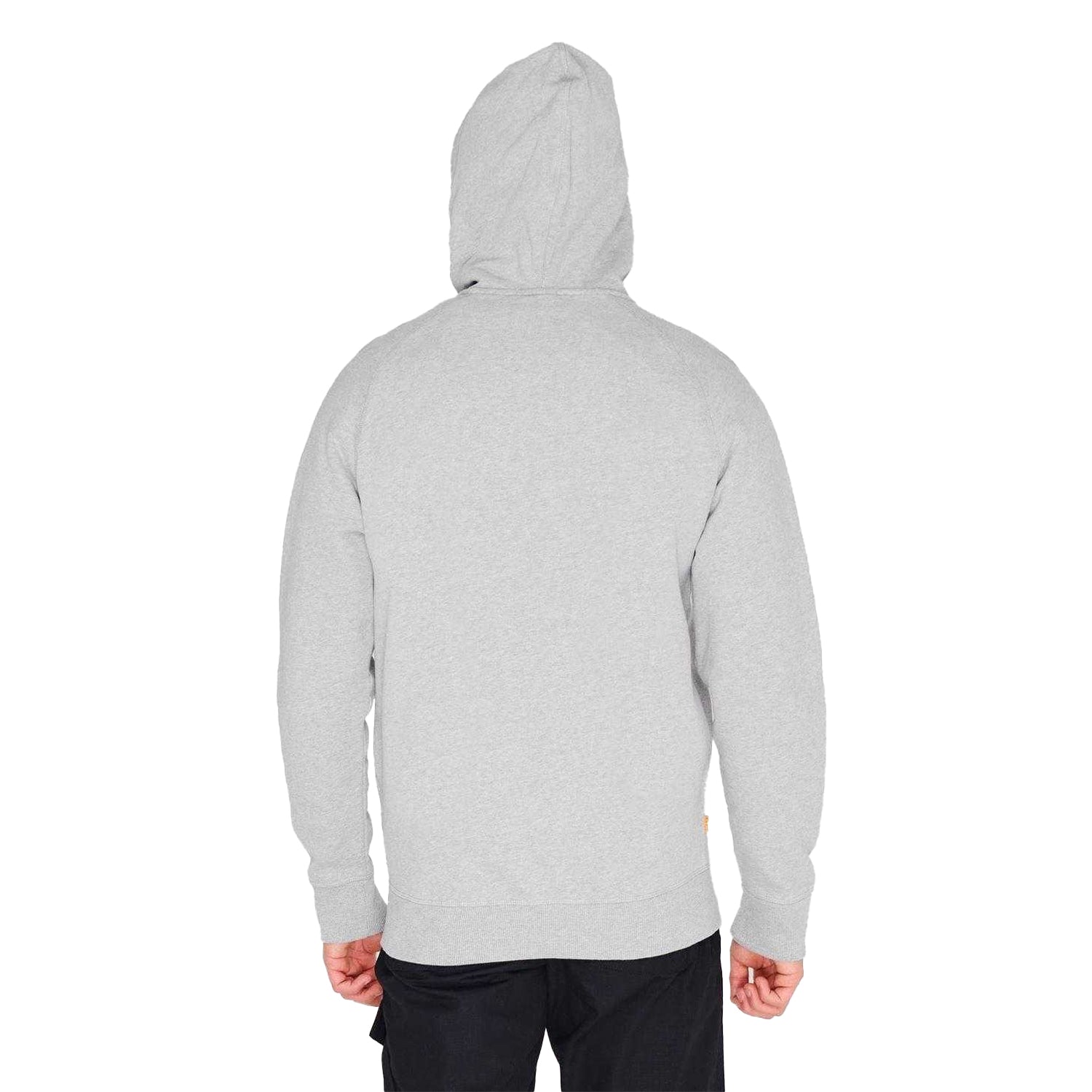 Medium Grey - Back - Timberland Mens Cotton Blend Lightweight Raglan Full Zip Hoodie