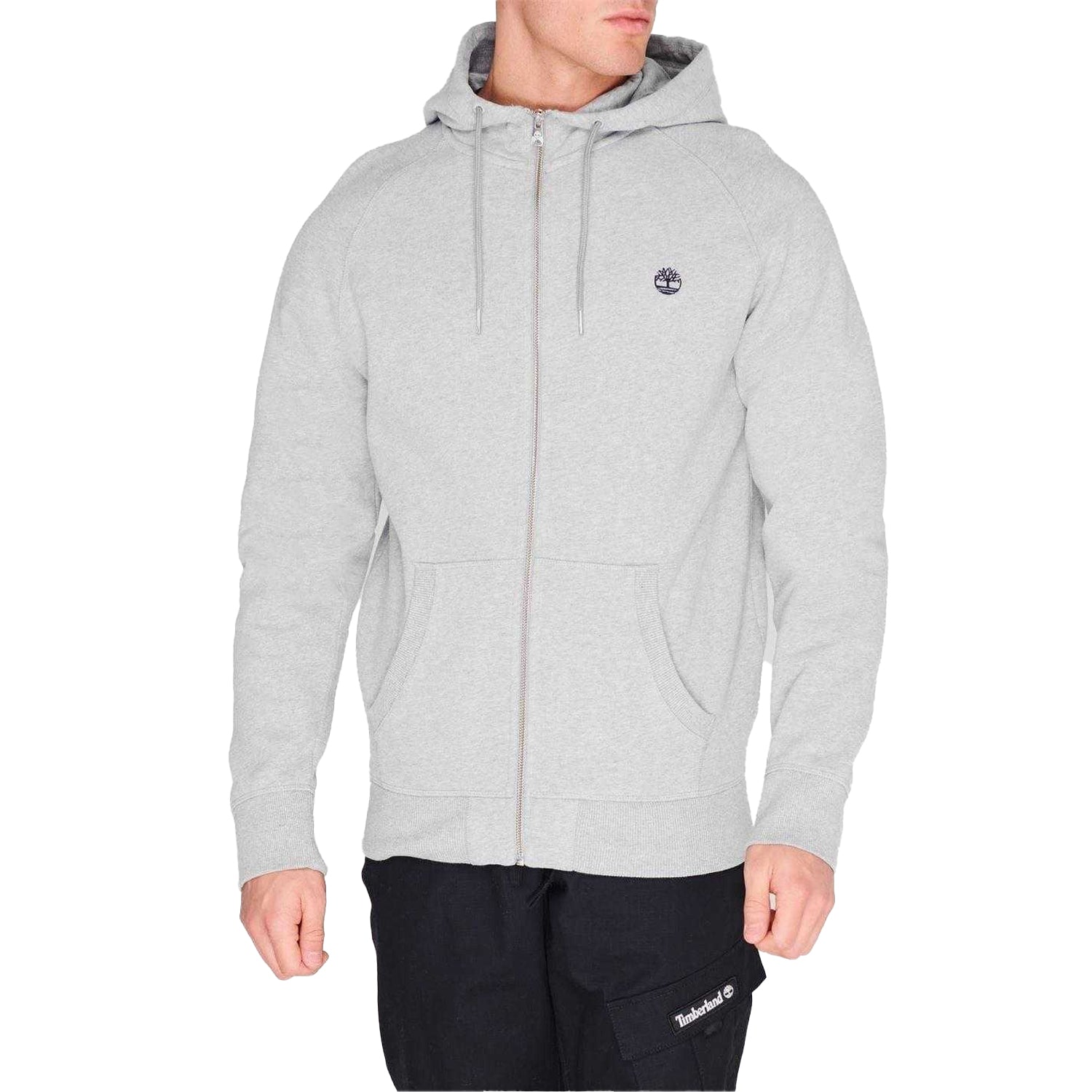 Medium Grey - Lifestyle - Timberland Mens Cotton Blend Lightweight Raglan Full Zip Hoodie