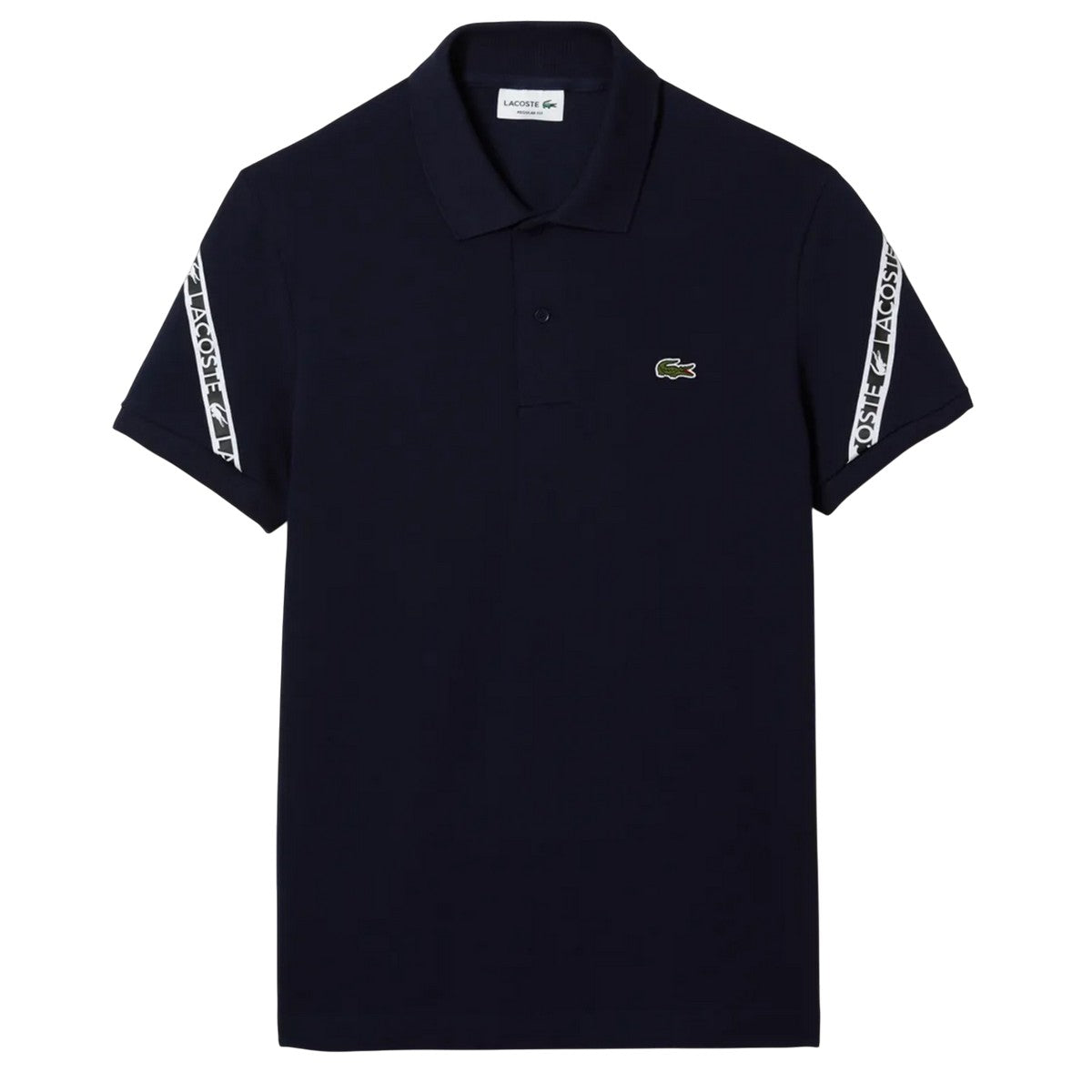 Blue - Front - Lacoste Mens Mini Pique Stretch Regular Polo Shirt