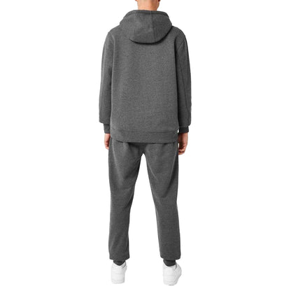 Charcoal Marl - Pack Shot - Firetrap Mens Graphic Fleece Hoodie