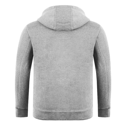 Grey Marl - Back - Firetrap Mens Graphic Fleece Hoodie