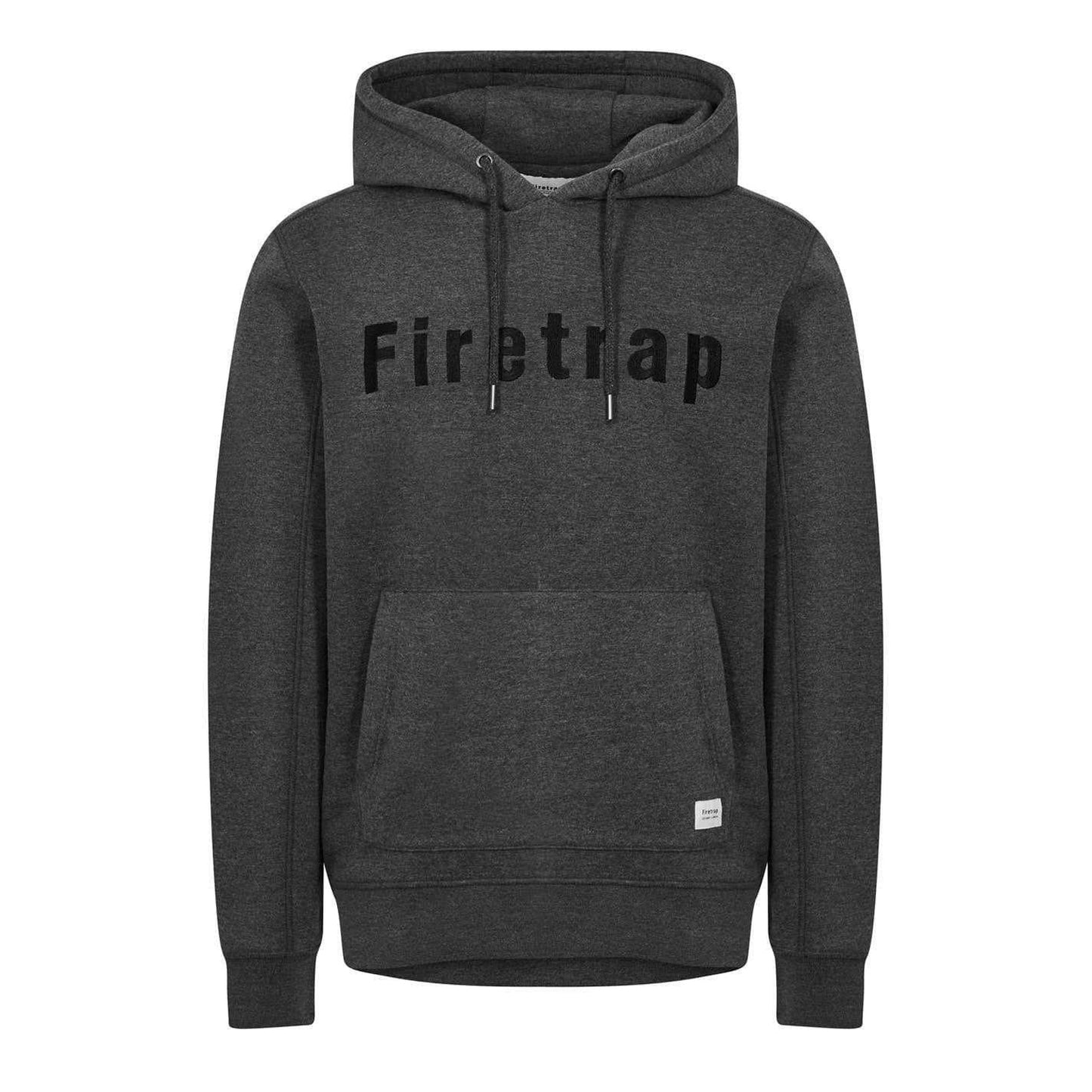 Charcoal Marl - Front - Firetrap Mens Graphic Fleece Hoodie