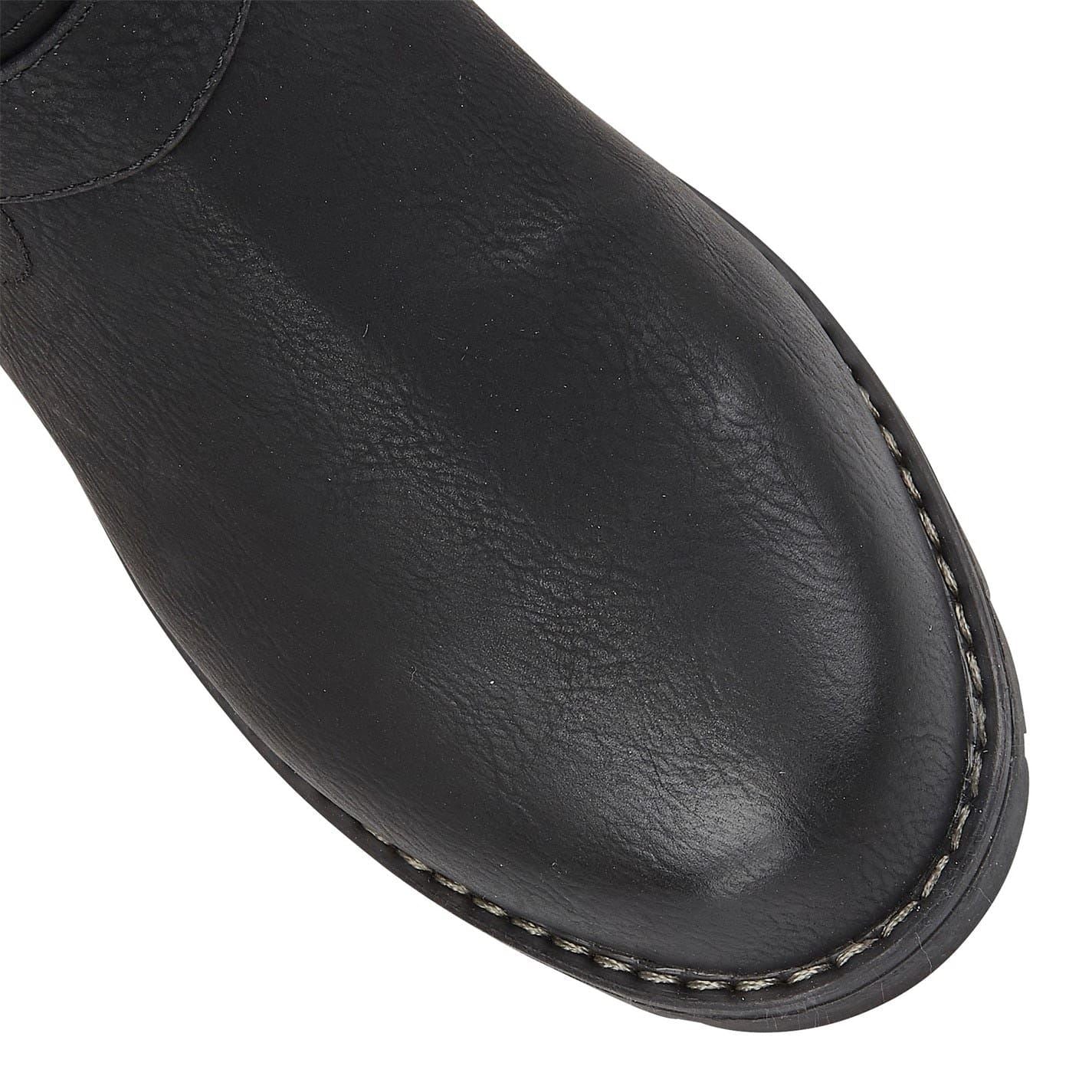 Black - Lifestyle - Lotus Shoes Womens-Ladies Jemima Low Block Heel Biker Boots