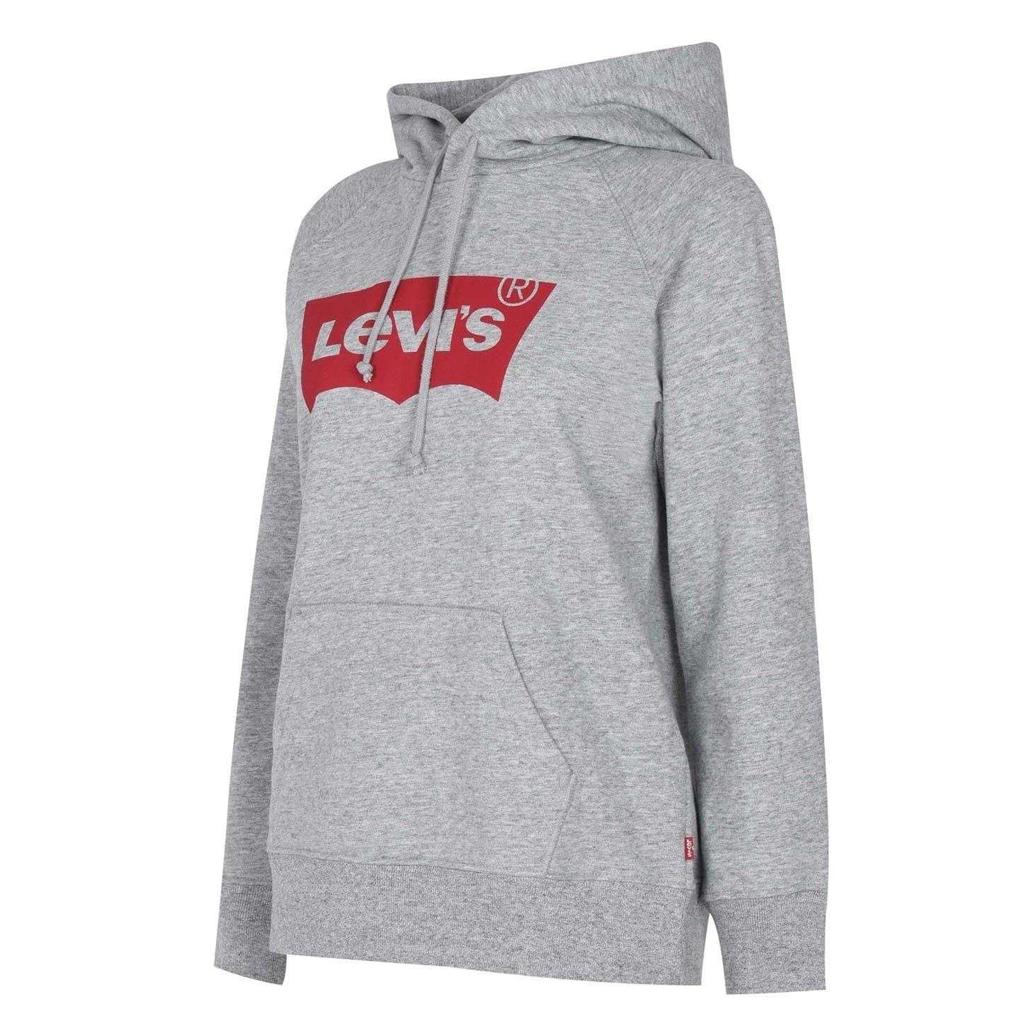 Grey - Side - Levis Womens-Ladies Oth Batwing Logo Hoodie