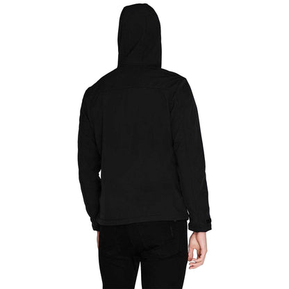 Deep Black - Pack Shot - Farah Mens Logo Polyester Full Zip Hoodie