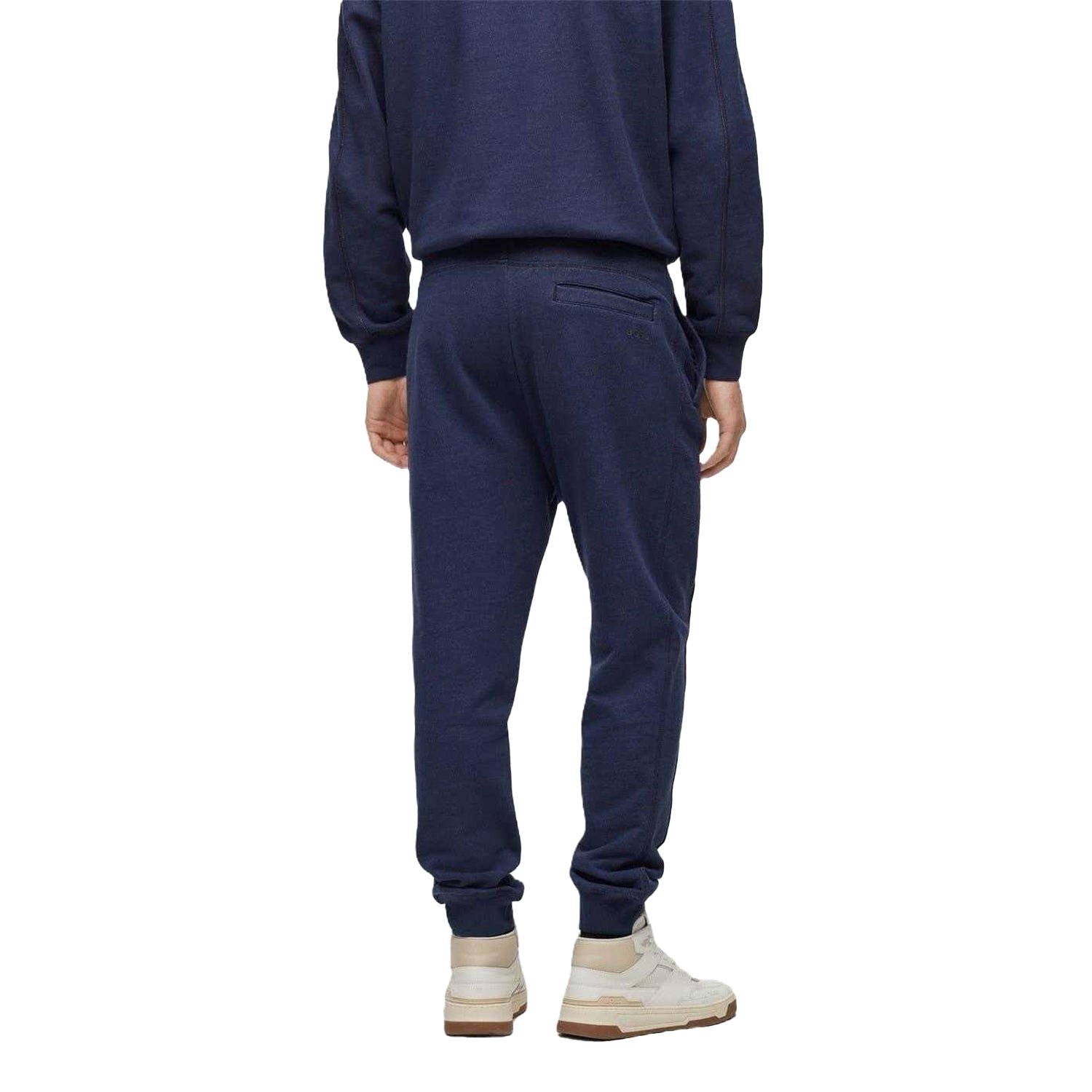 Blue - Back - Boss Mens Seglitchstitch Slim Jogging Bottoms
