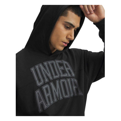 Black - Side - Under Armour Mens Rival Lightweight Relaxed Fit Hoodie