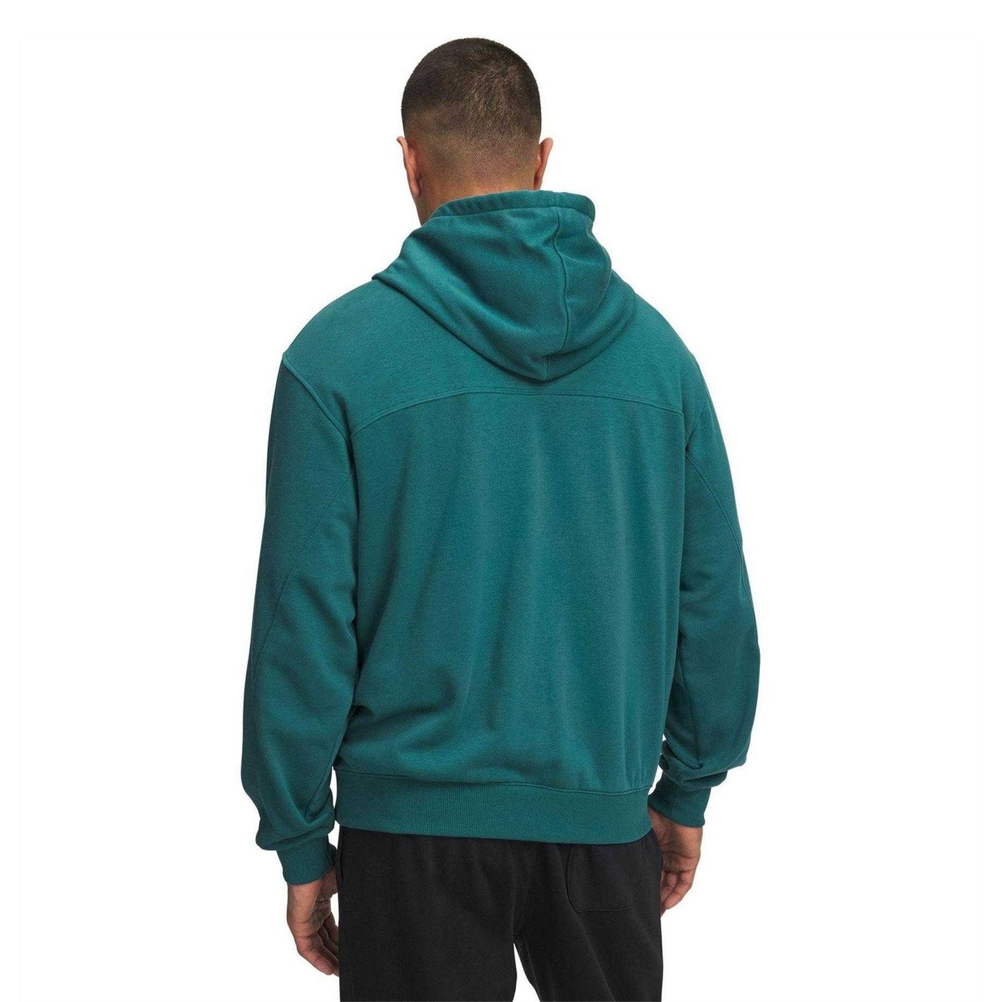Green-Black - Back - Under Armour Mens Rival Lightweight Relaxed Fit Hoodie