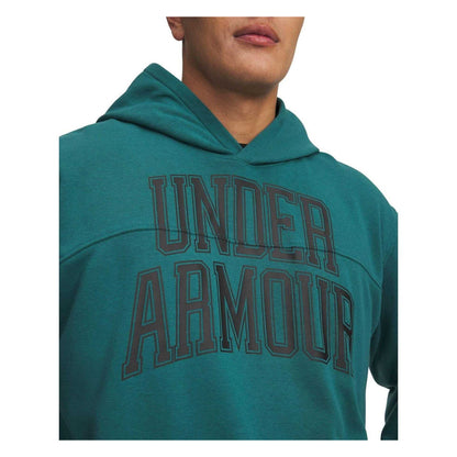 Green-Black - Side - Under Armour Mens Rival Lightweight Relaxed Fit Hoodie