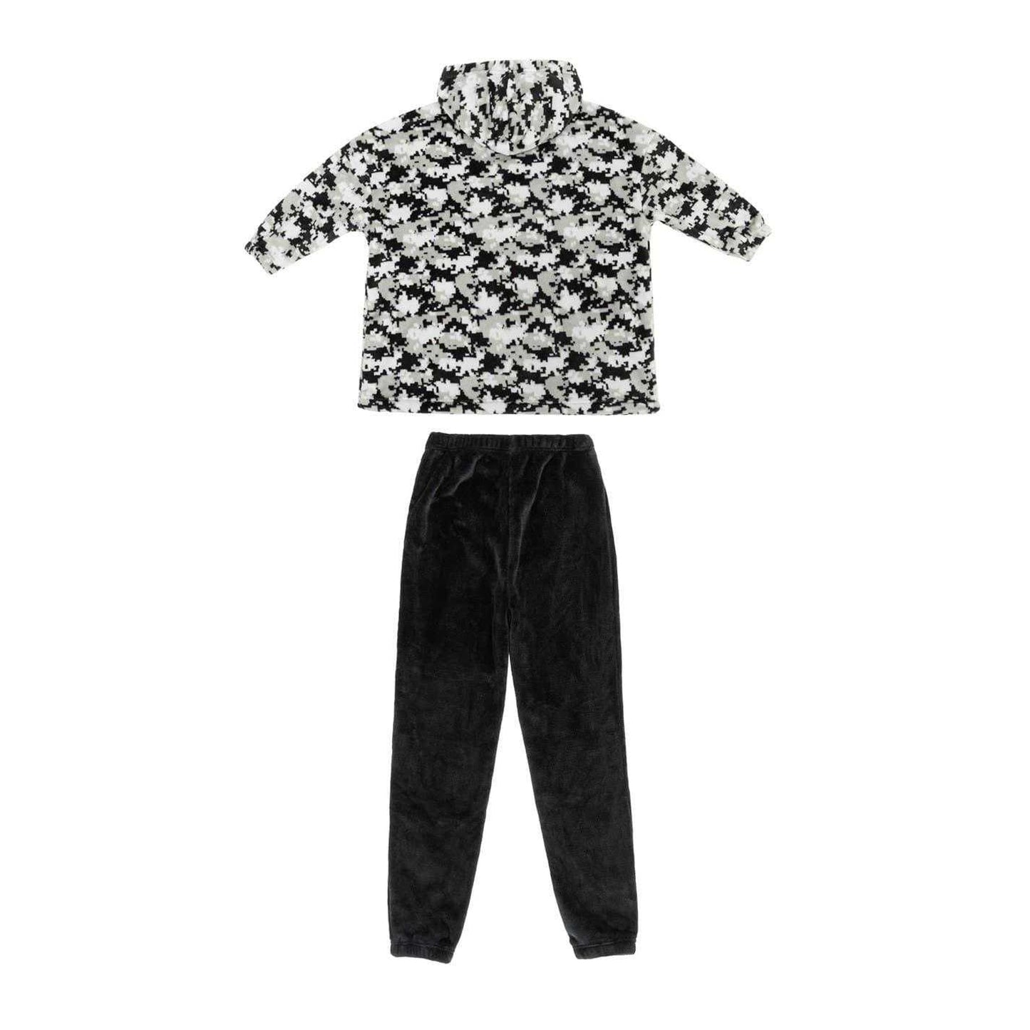 Grey - Back - Star Boys Polyester Hoodie And Joggers Set