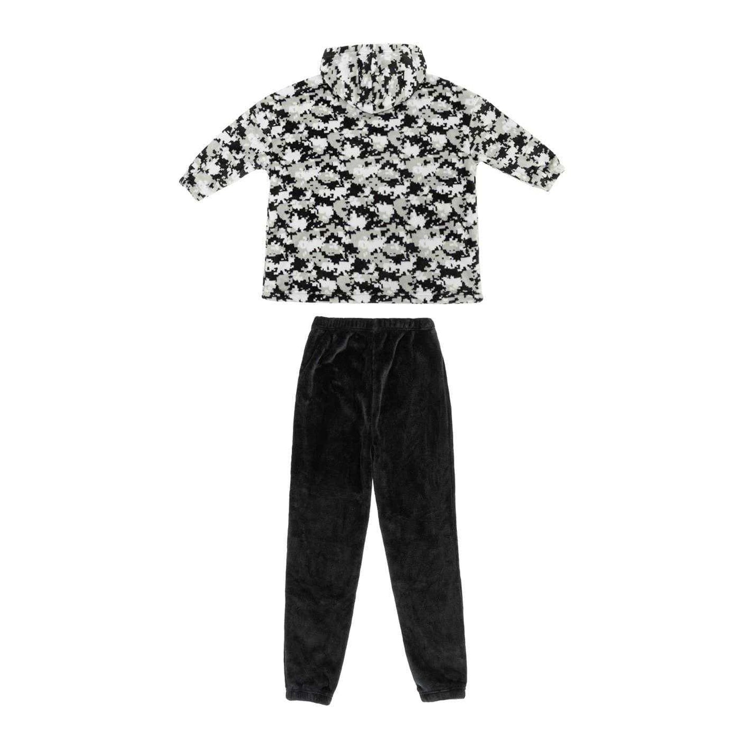 Grey - Back - Star Boys Polyester Hoodie And Joggers Set