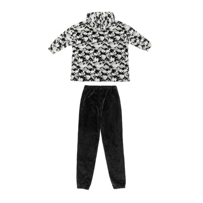 Grey - Back - Star Boys Polyester Hoodie And Joggers Set