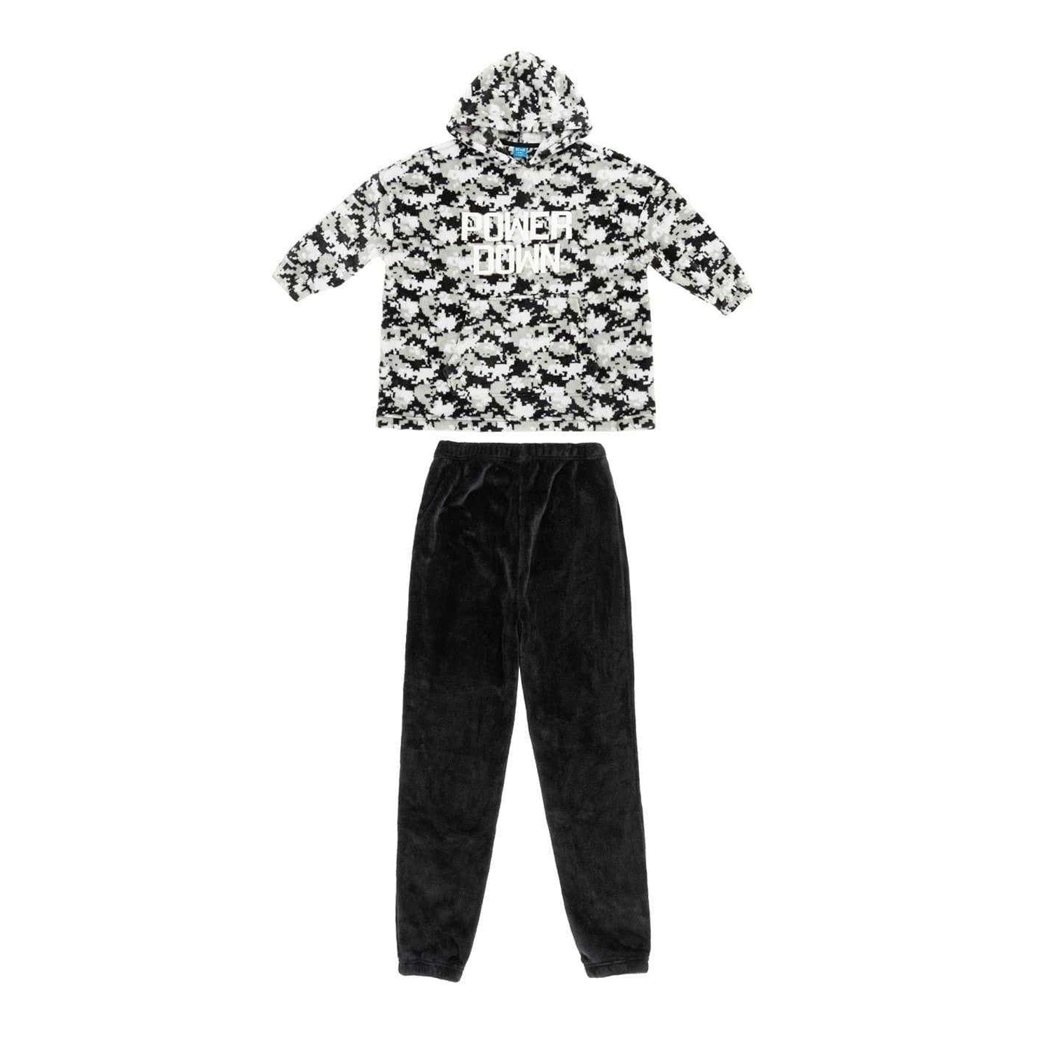 Grey - Front - Star Boys Polyester Hoodie And Joggers Set