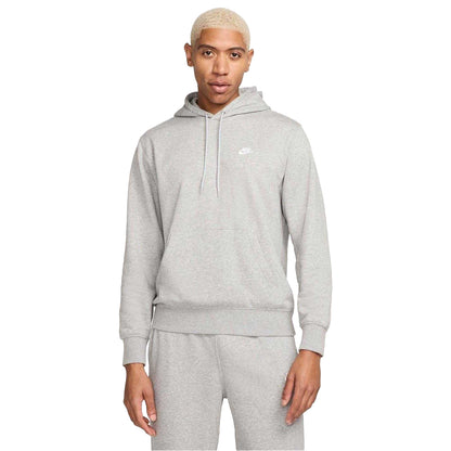 Heather Grey-White - Front - Nike Mens Club Regular Hoodie