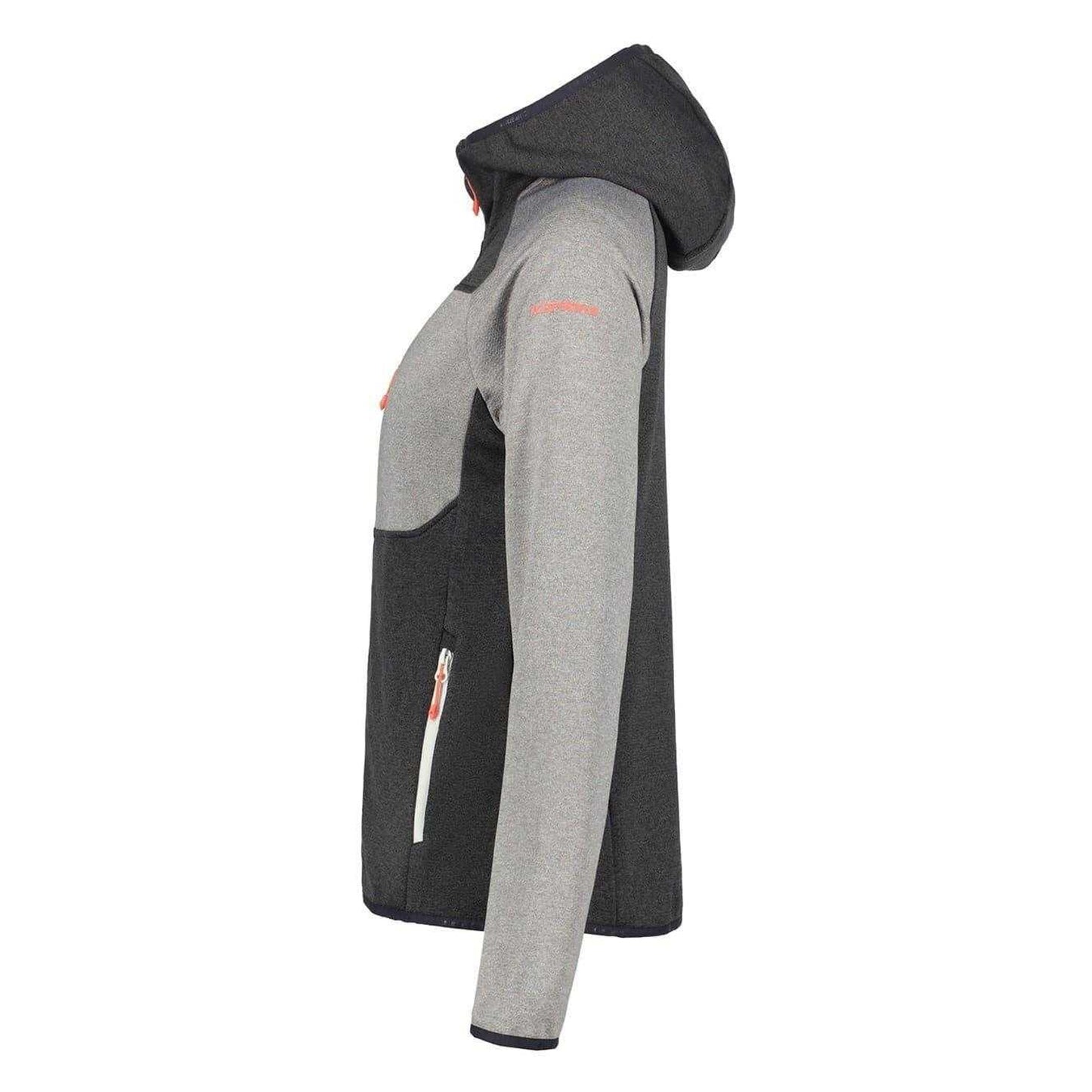 Lead Grey - Side - Icepeak Womens-Ladies Fleece Raglan Hoodie