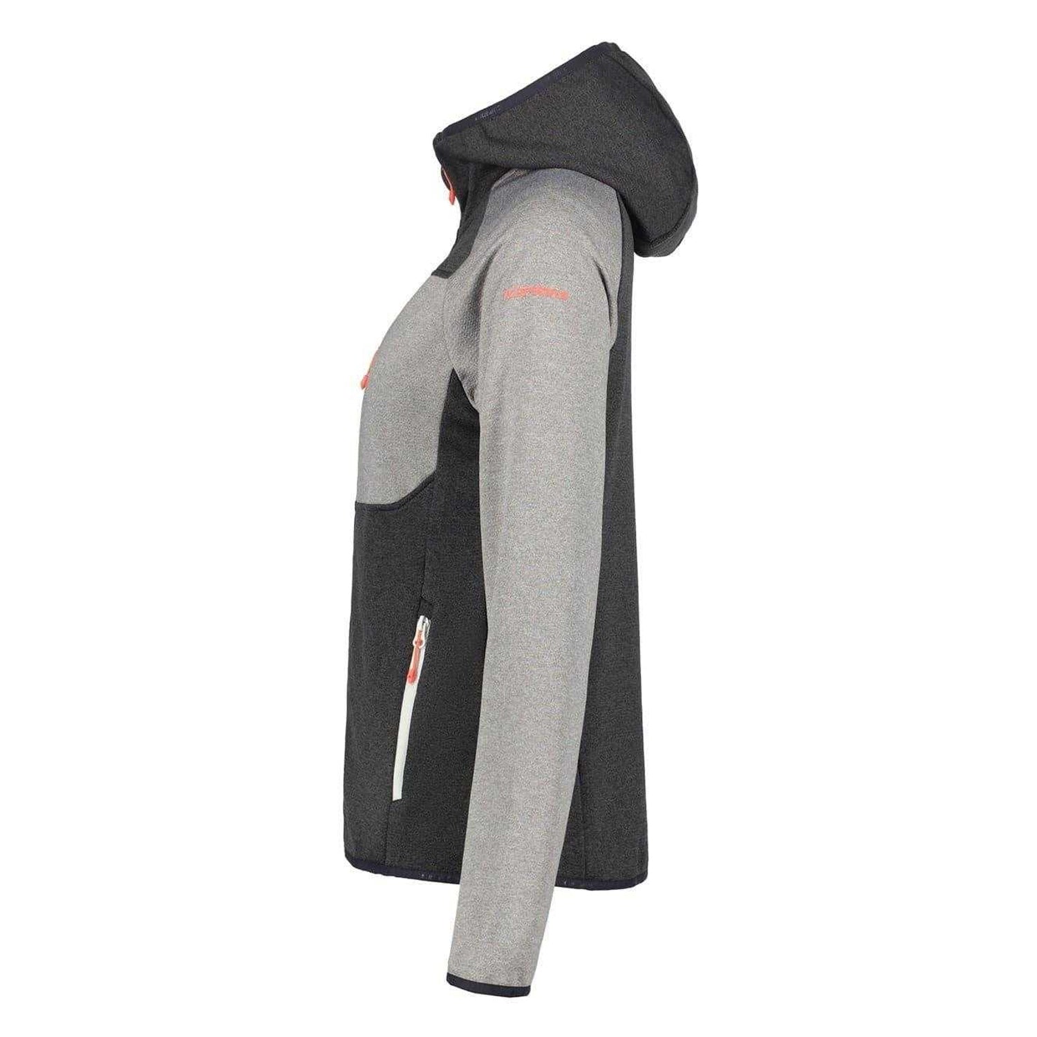 Lead Grey - Side - Icepeak Womens-Ladies Fleece Raglan Hoodie