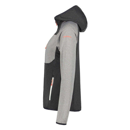 Lead Grey - Side - Icepeak Womens-Ladies Fleece Raglan Hoodie