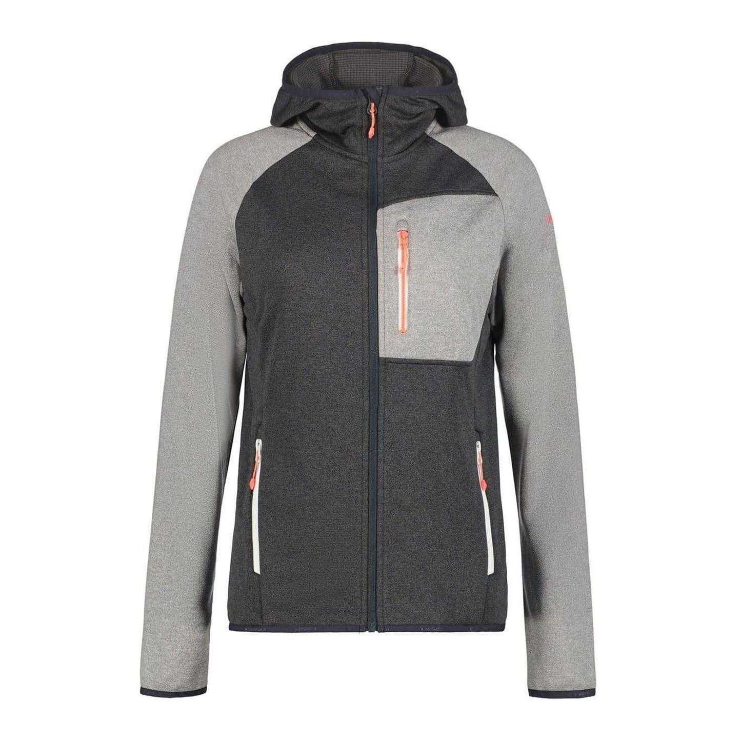 Lead Grey - Front - Icepeak Womens-Ladies Fleece Raglan Hoodie