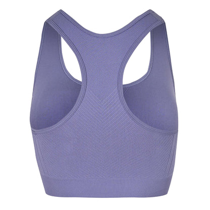 Clay - Back - USA Womens-Ladies Ribbed Seamless Sports Bra