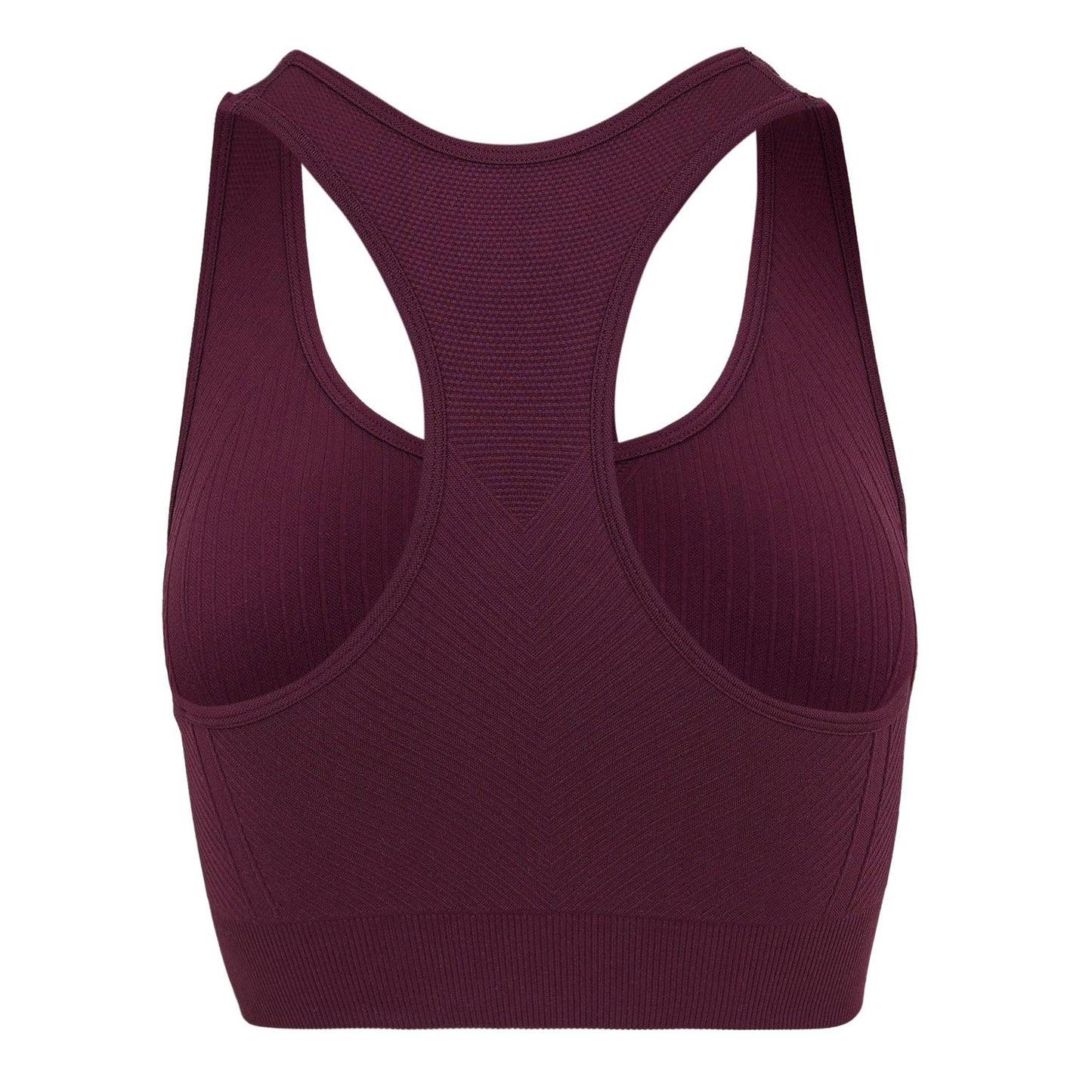 Dark Cherry - Back - USA Womens-Ladies Ribbed Seamless Sports Bra