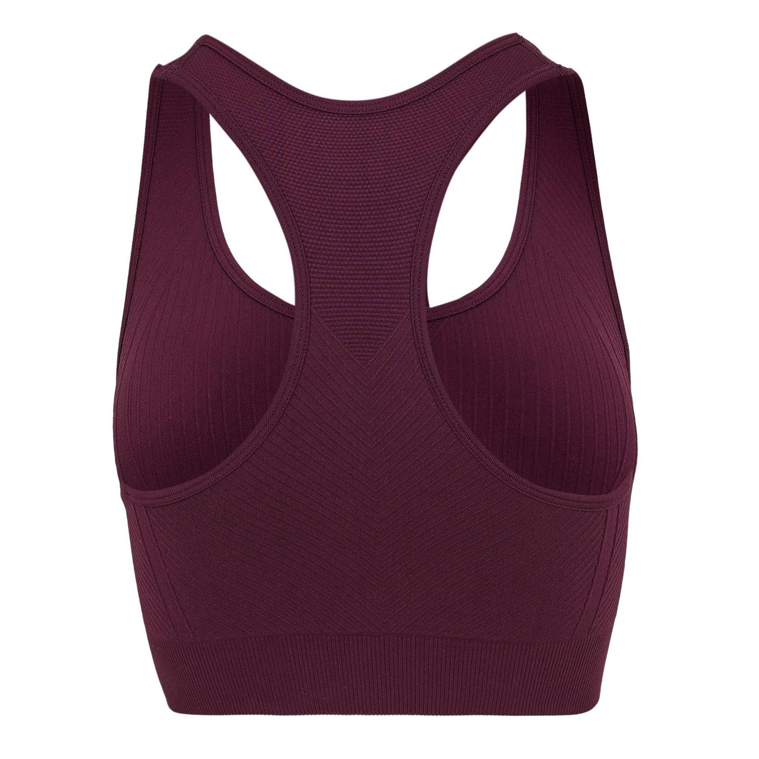 Dark Cherry - Back - USA Womens-Ladies Ribbed Seamless Sports Bra