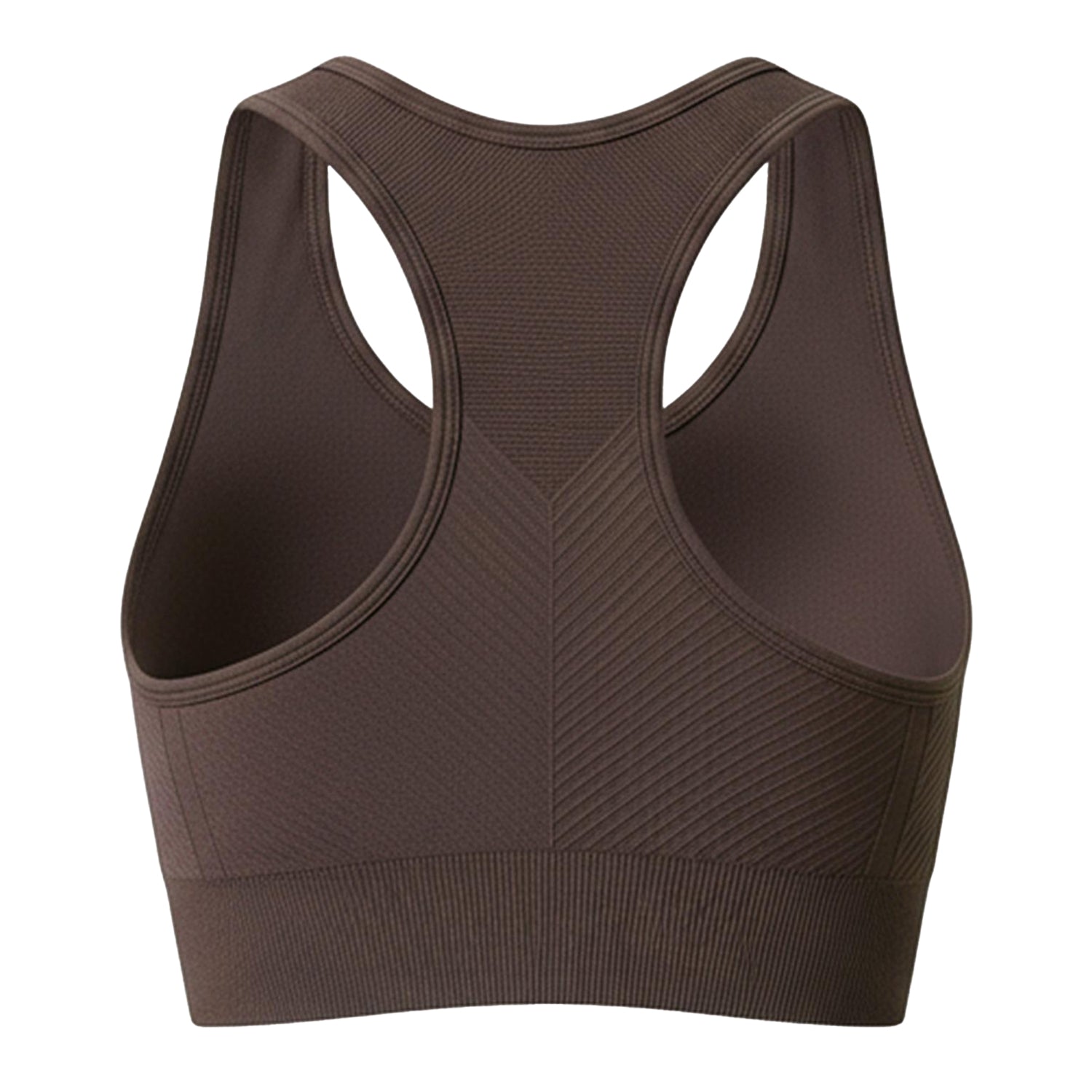 Espresso - Back - USA Womens-Ladies Ribbed Seamless Sports Bra