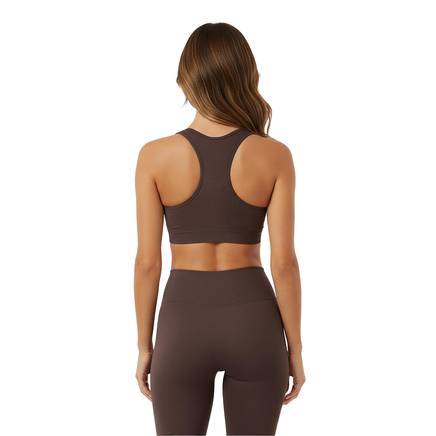 Espresso - Lifestyle - USA Womens-Ladies Ribbed Seamless Sports Bra