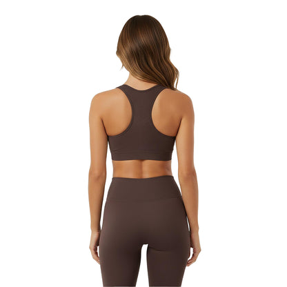 Espresso - Lifestyle - USA Womens-Ladies Ribbed Seamless Sports Bra