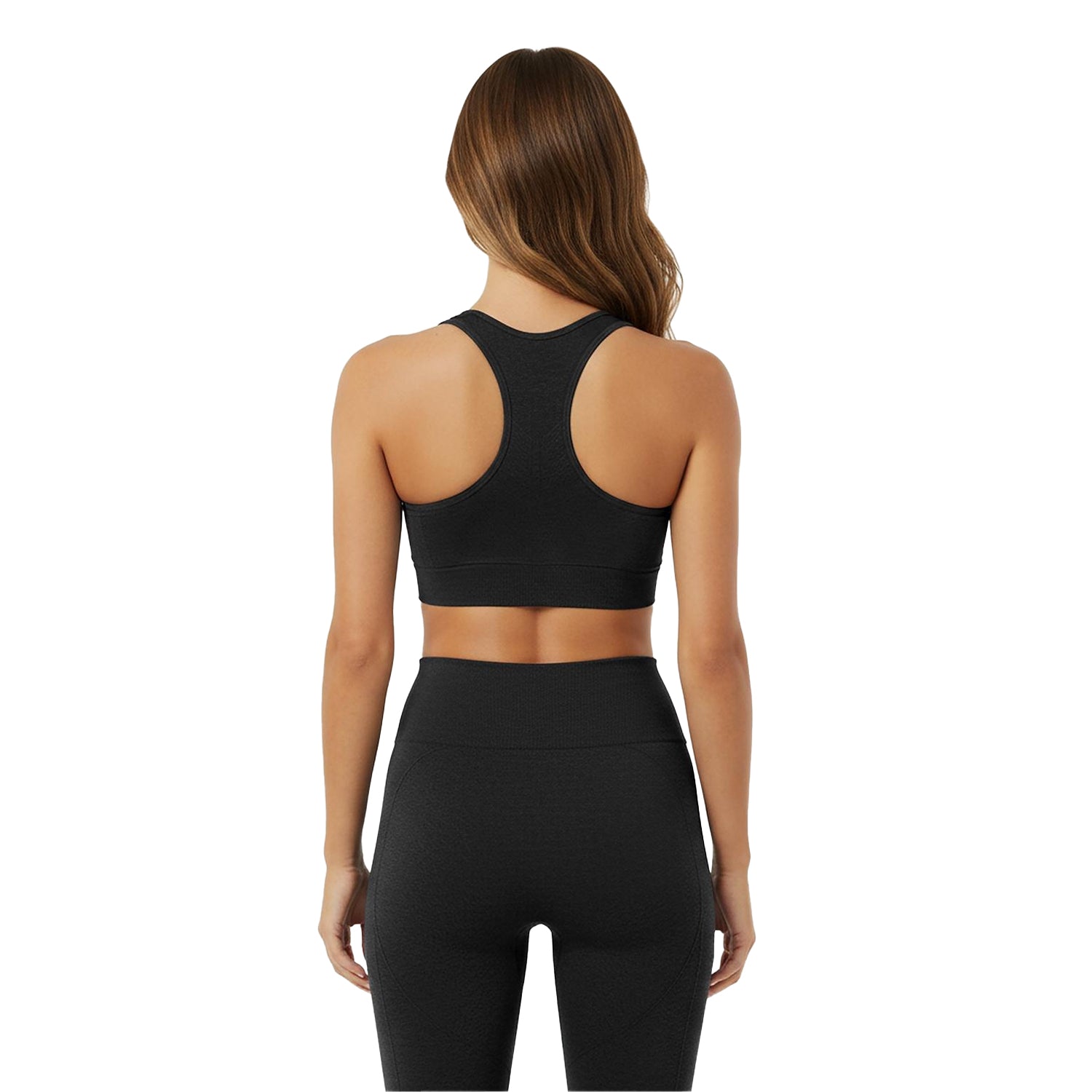 Black - Lifestyle - USA Womens-Ladies Ribbed Seamless Sports Bra
