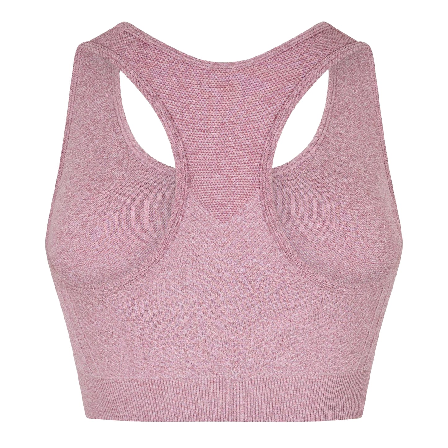 Light Pink - Back - USA Womens-Ladies Ribbed Seamless Sports Bra