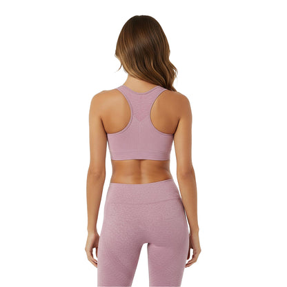Light Pink - Lifestyle - USA Womens-Ladies Ribbed Seamless Sports Bra