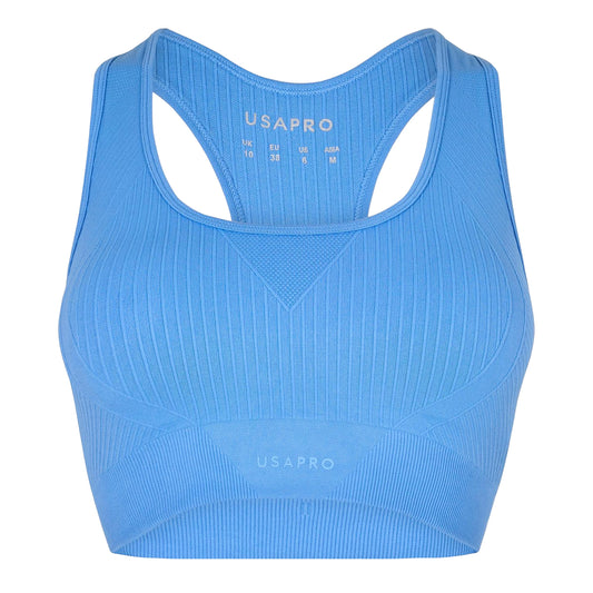 Bluebell - Front - USA Womens-Ladies Ribbed Seamless Sports Bra