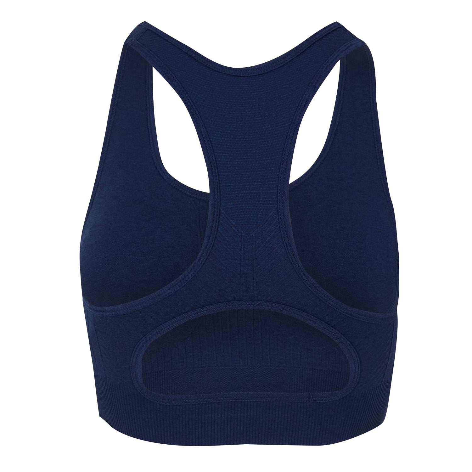 Navy - Back - USA Womens-Ladies Ribbed Seamless Sports Bra