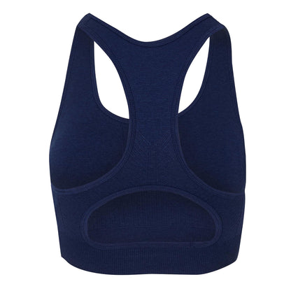 Navy - Back - USA Womens-Ladies Ribbed Seamless Sports Bra
