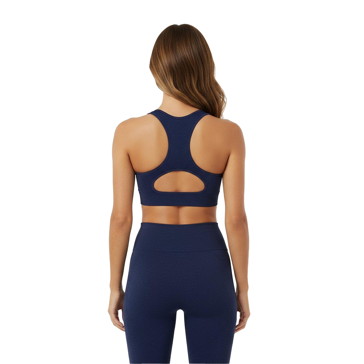 Navy - Lifestyle - USA Womens-Ladies Ribbed Seamless Sports Bra