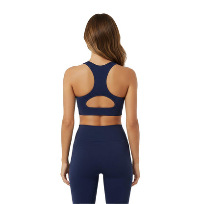 Navy - Lifestyle - USA Womens-Ladies Ribbed Seamless Sports Bra