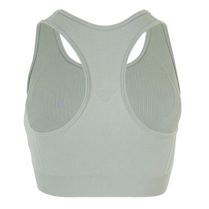 Sage - Back - USA Womens-Ladies Ribbed Seamless Sports Bra