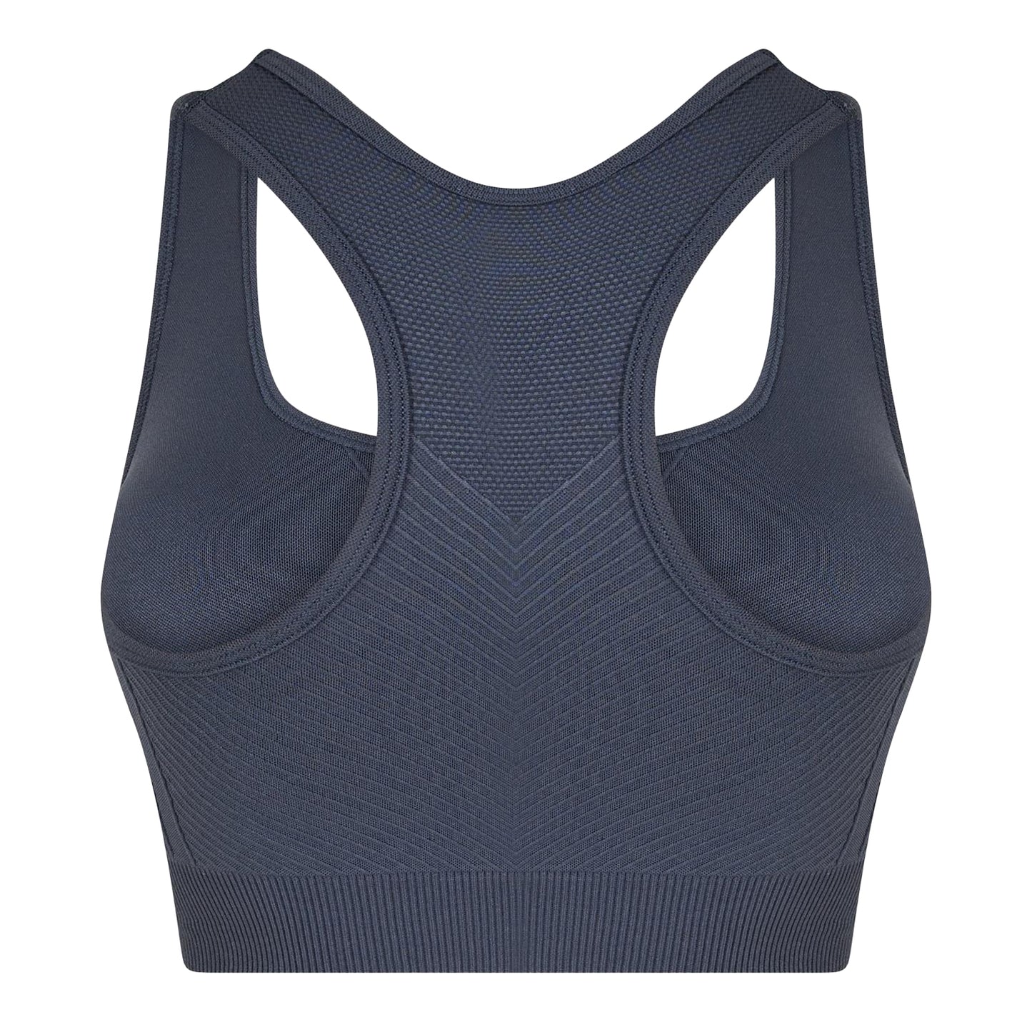 Shark Grey - Back - USA Womens-Ladies Ribbed Seamless Sports Bra