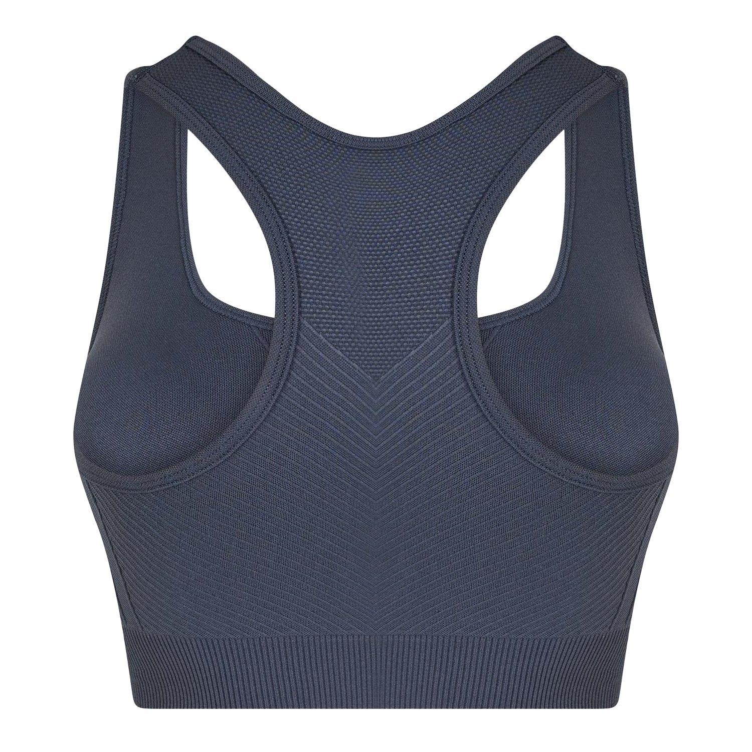 Shark Grey - Back - USA Womens-Ladies Ribbed Seamless Sports Bra
